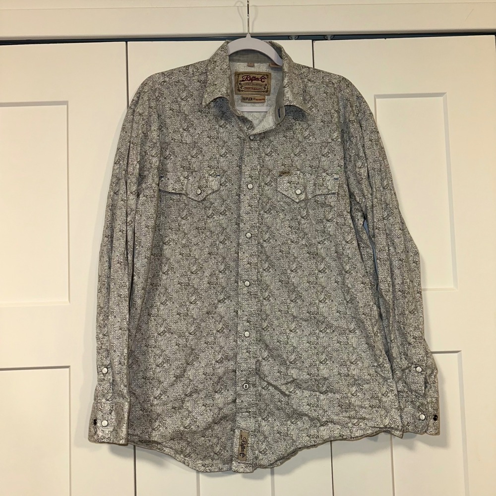 Rafter C Cowboy Collection Paisley Western Shirt Pro Flex Performance‎ L